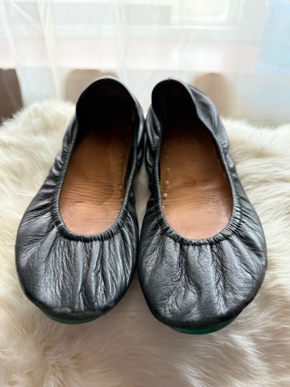 Tieks Black Leather Ballet Flats size 7